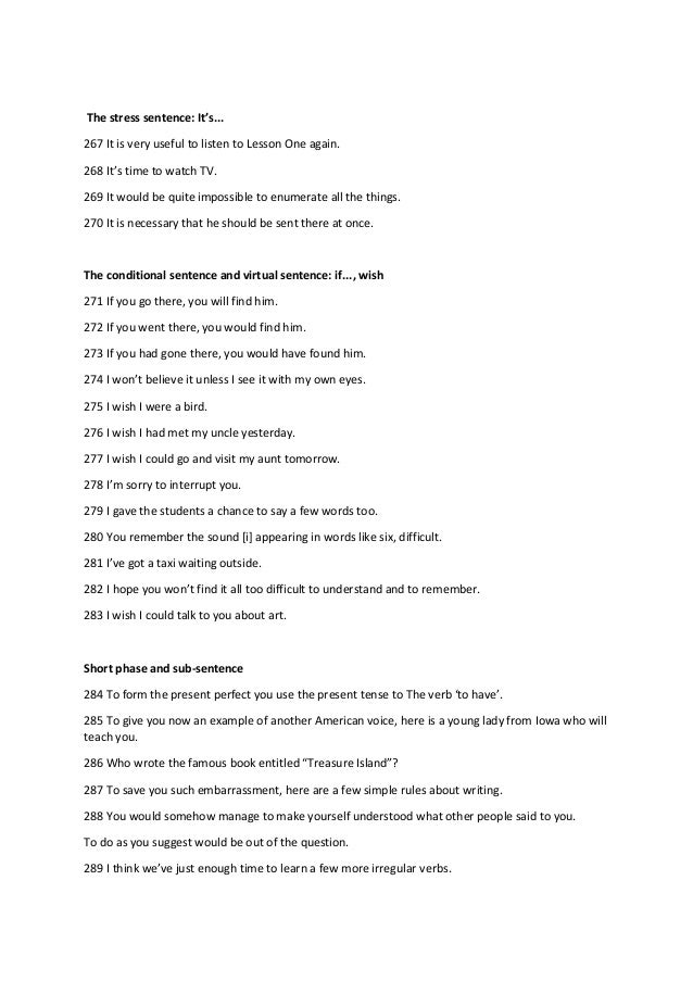 Basic English Sentences For Beginners